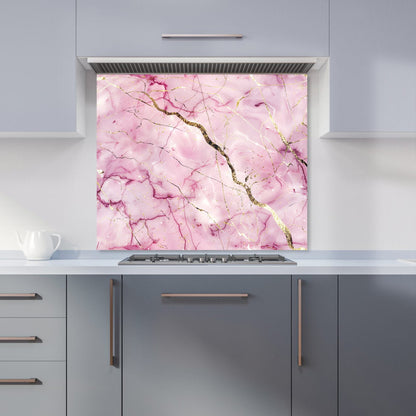 Polished Rose Marble Effect Kitchen Splashback