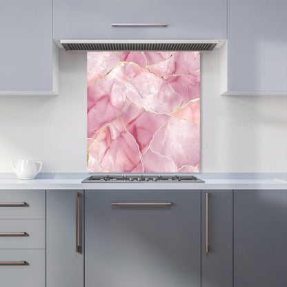 Light Rose Marble Effect Kitchen Splashback