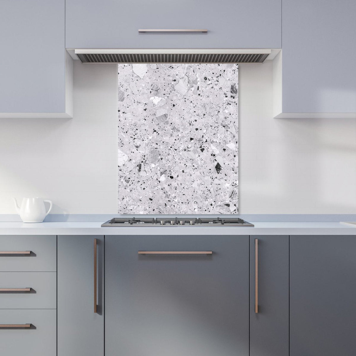 Silver Grey Quartz Effect Kitchen Splashback