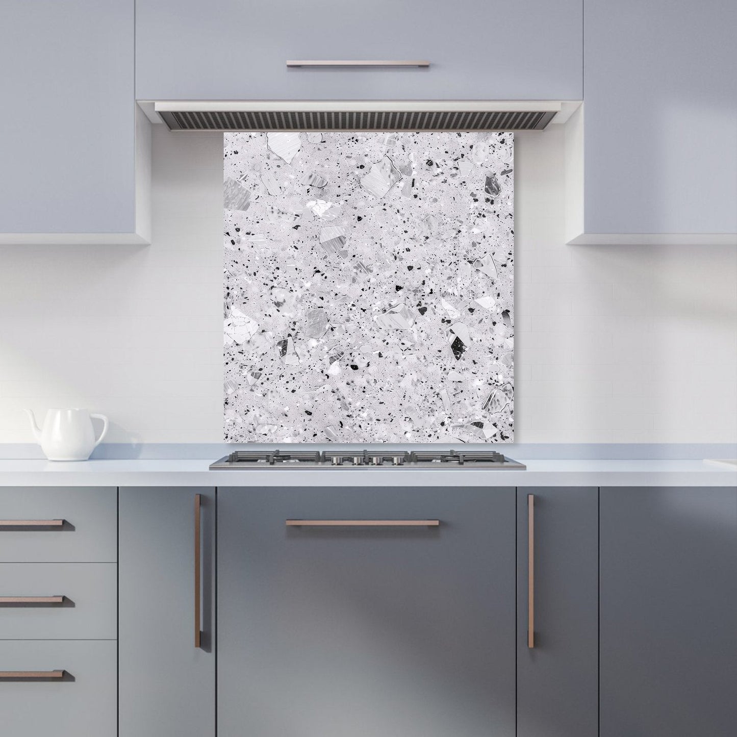 Silver Grey Quartz Effect Kitchen Splashback