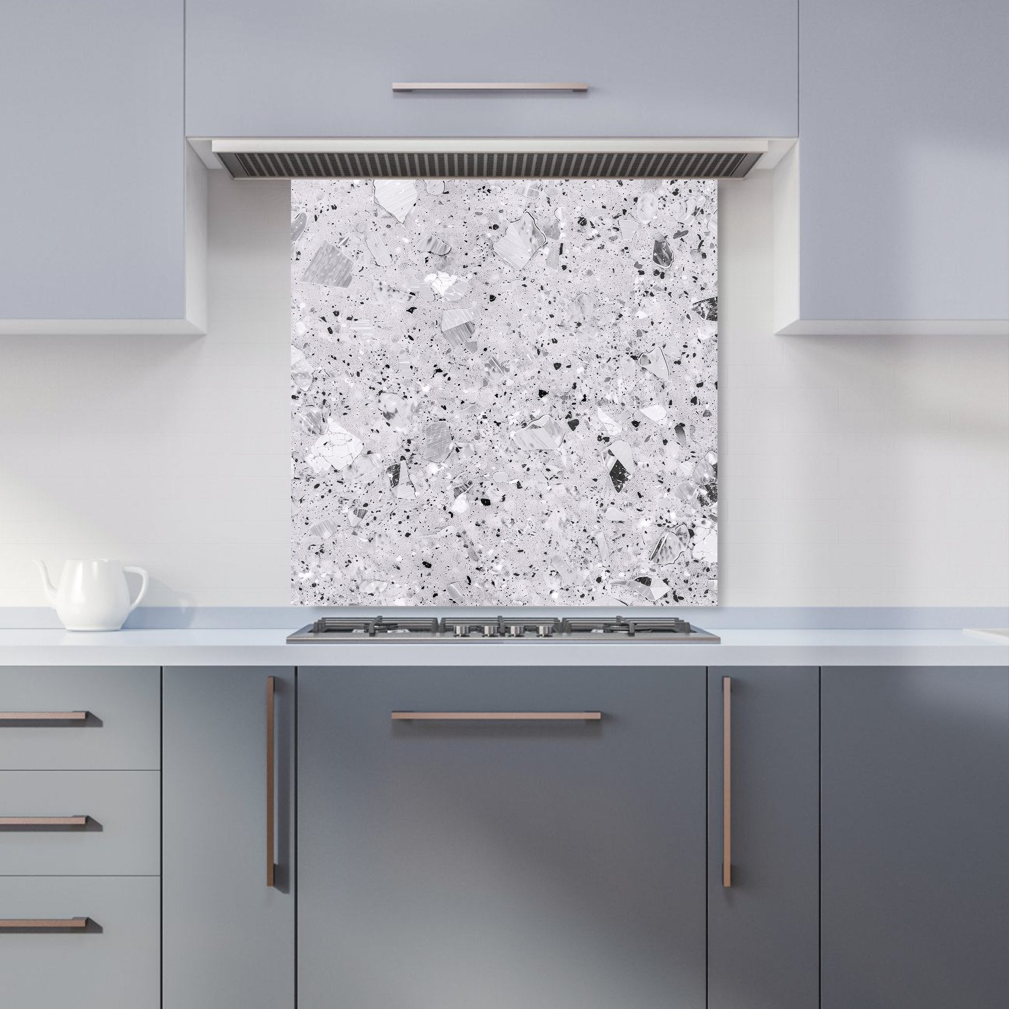 Silver Grey Quartz Effect Kitchen Splashback
