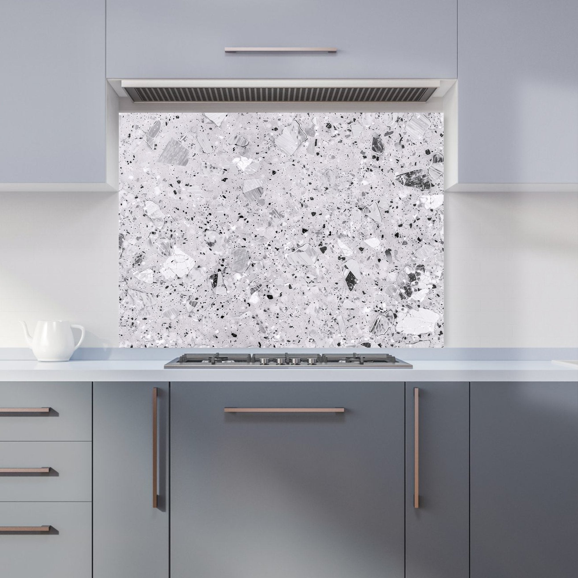 Silver Grey Quartz Effect Kitchen Splashback