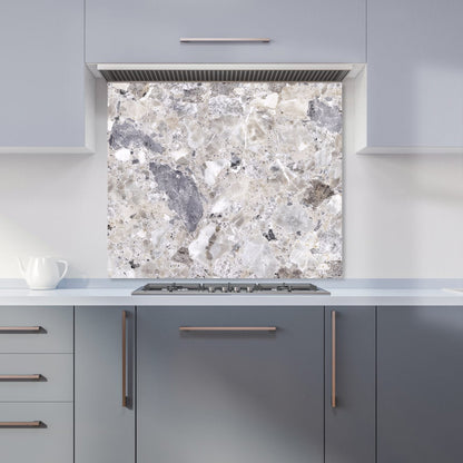 Silver Quartz Effect Kitchen Splashback