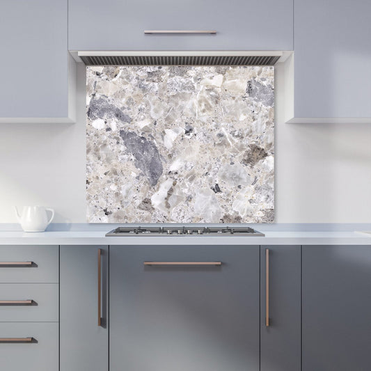 Silver Quartz Effect Kitchen Splashback