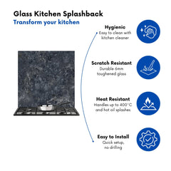 Luxury Slate Grey Quartz Effect Kitchen Splashback