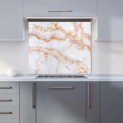 Peach Quartz Effect Kitchen Splashback