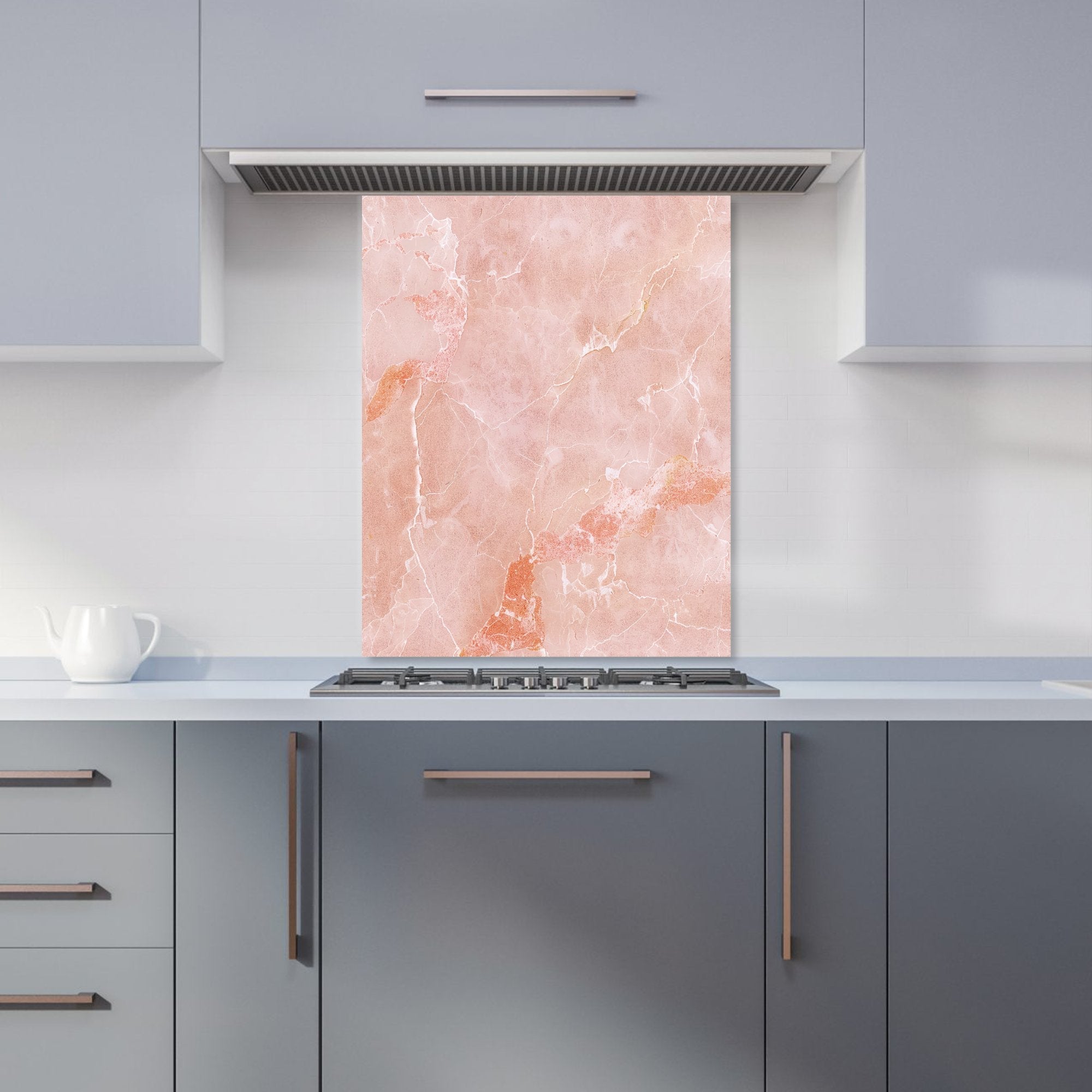 Sweet Peach Quartz Effect Kitchen Splashback