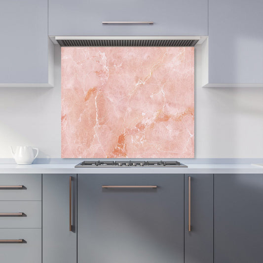 Sweet Peach Quartz Effect Kitchen Splashback