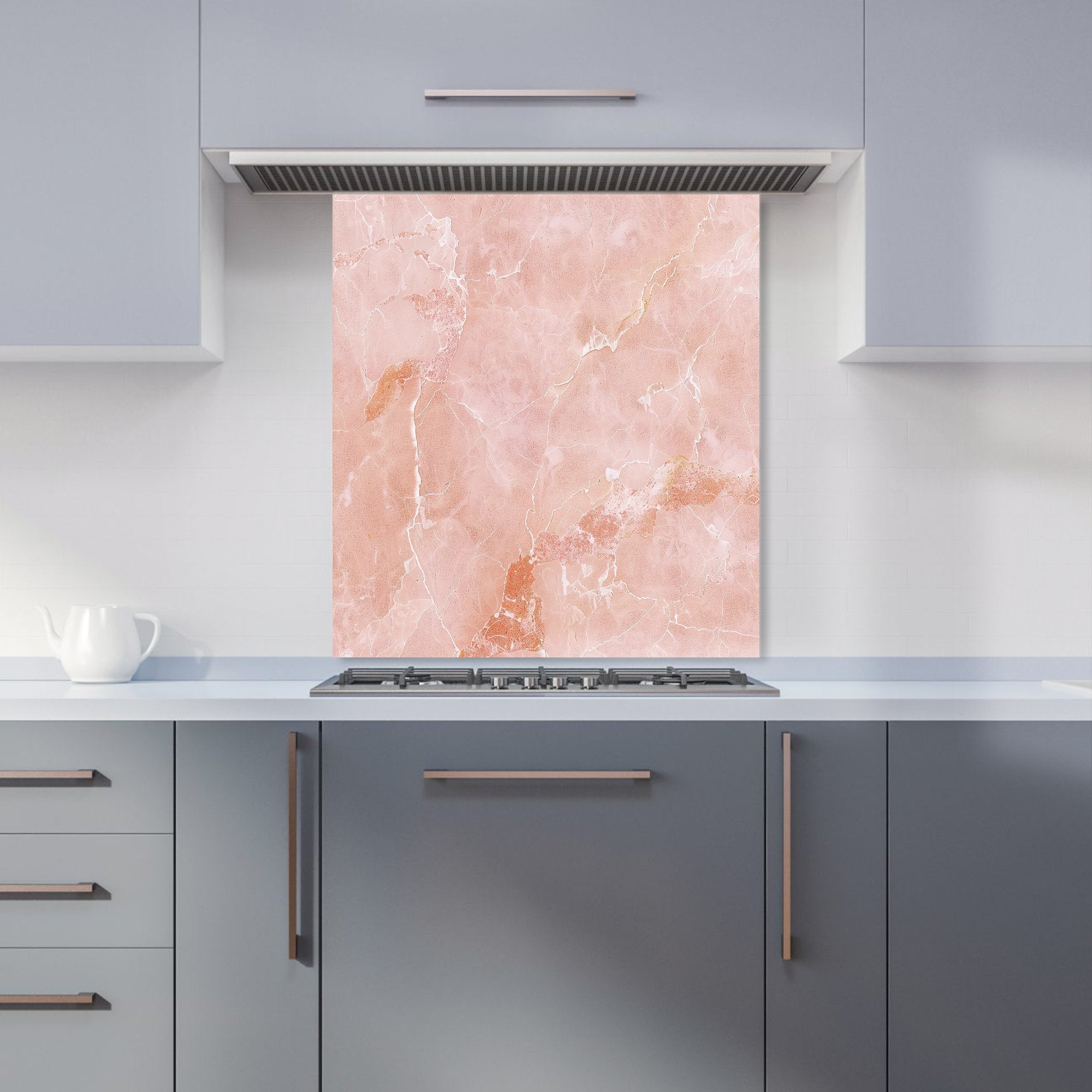Sweet Peach Quartz Effect Kitchen Splashback