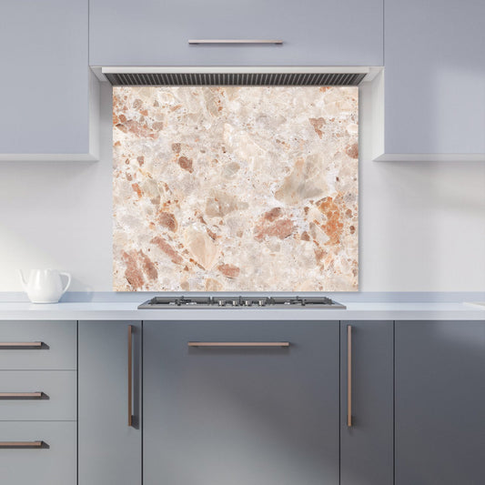 Polished Sweet Peach Quartz Effect Kitchen Splashback