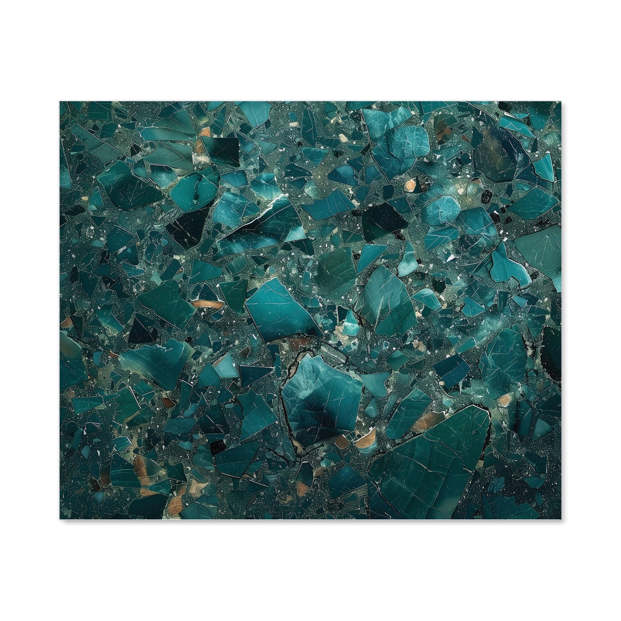 Teal Quartz Effect Kitchen Splashback