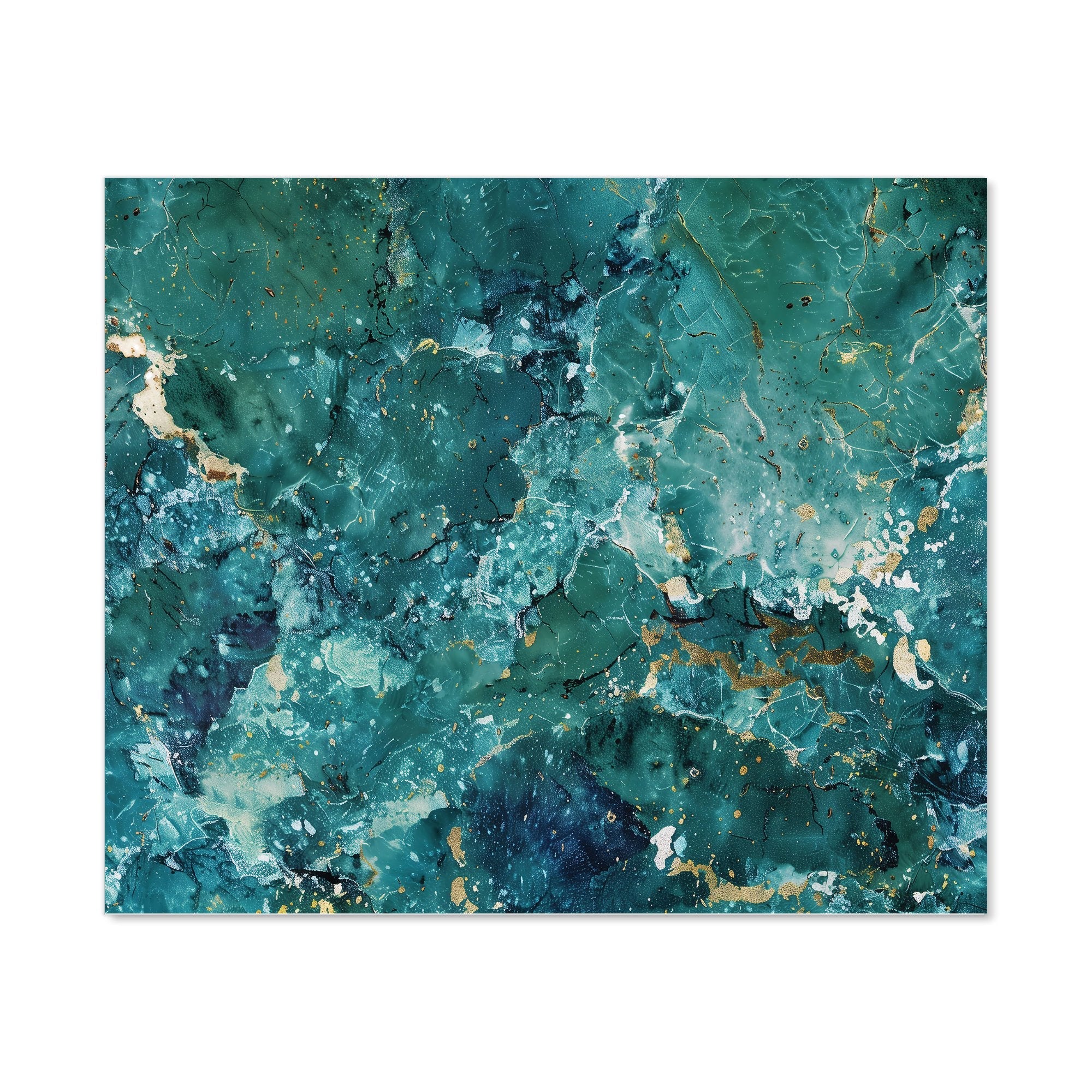 Bright Teal Quartz Effect Kitchen Splashback