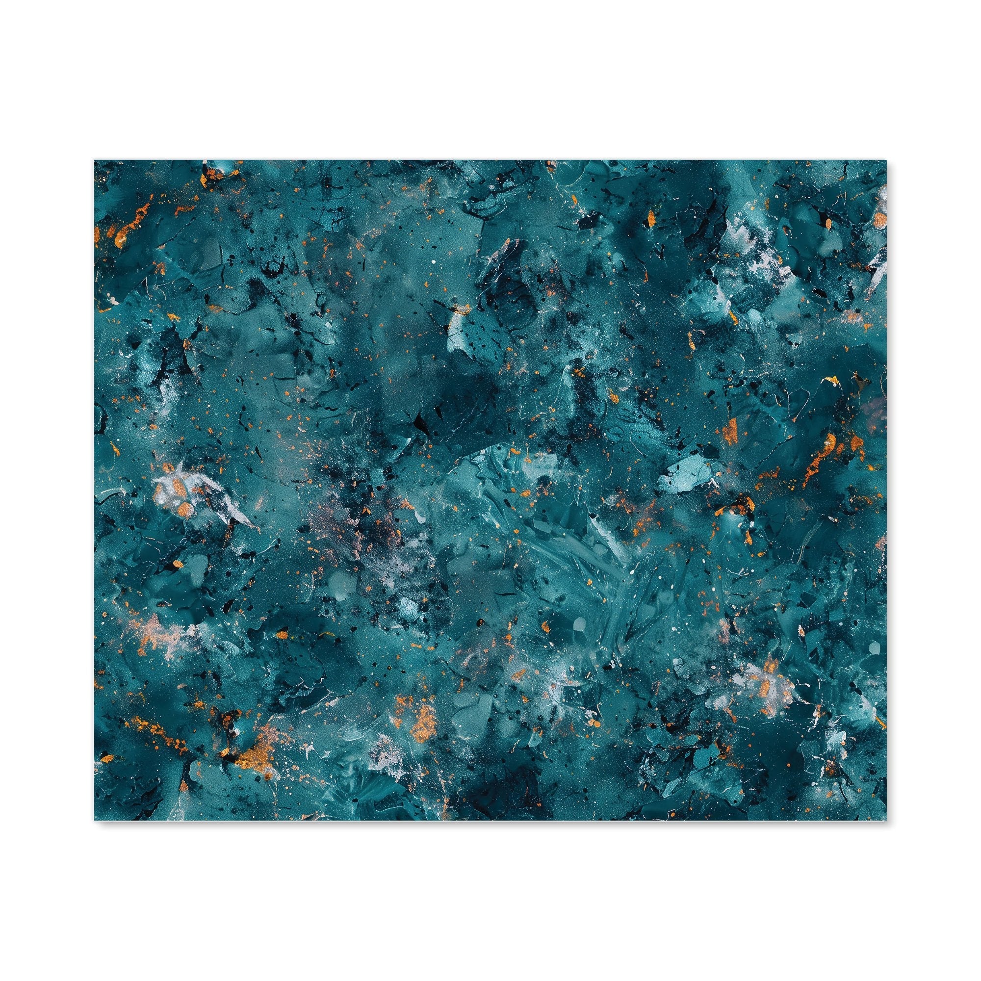 Polished Teal Quartz Effect Kitchen Splashback