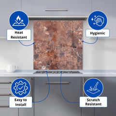 Terracotta Quartz Effect Kitchen Splashback