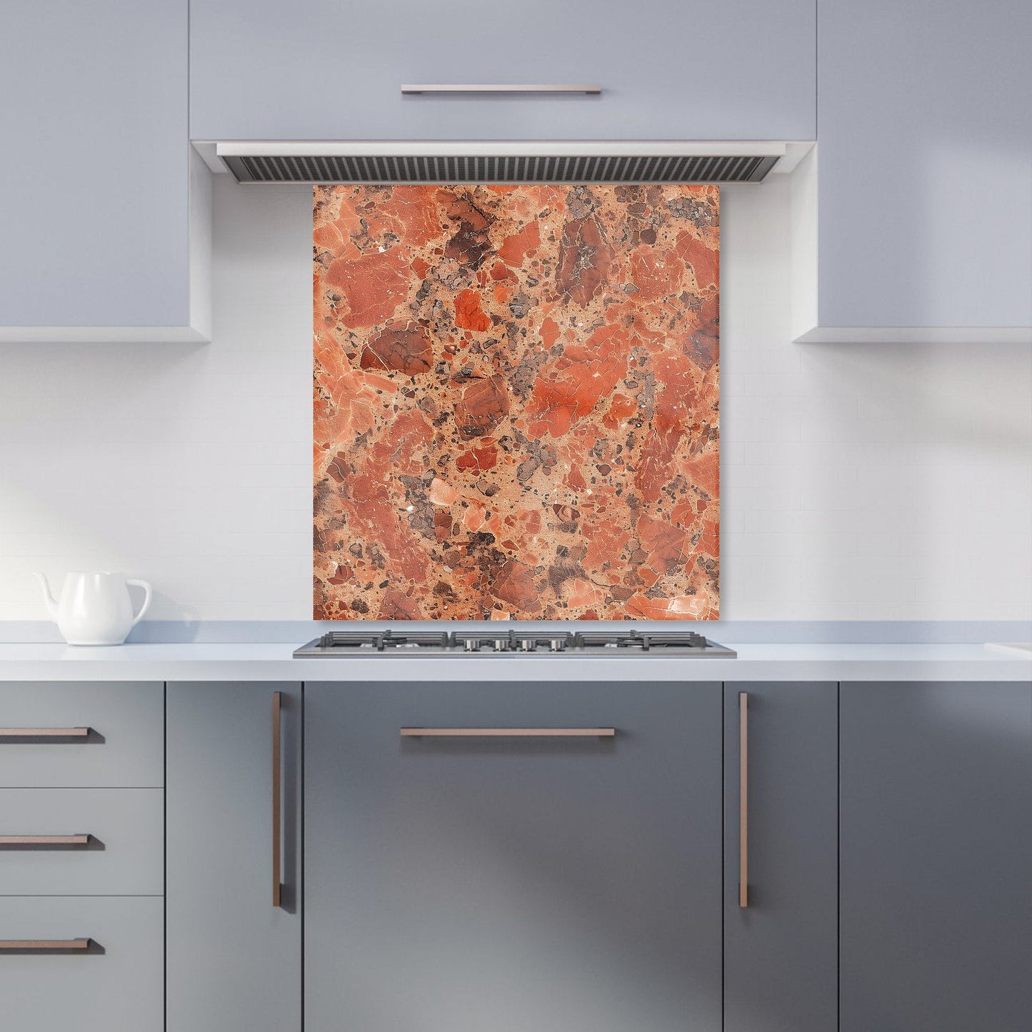 Authentic Terracotta Quartz Effect Kitchen Splashback