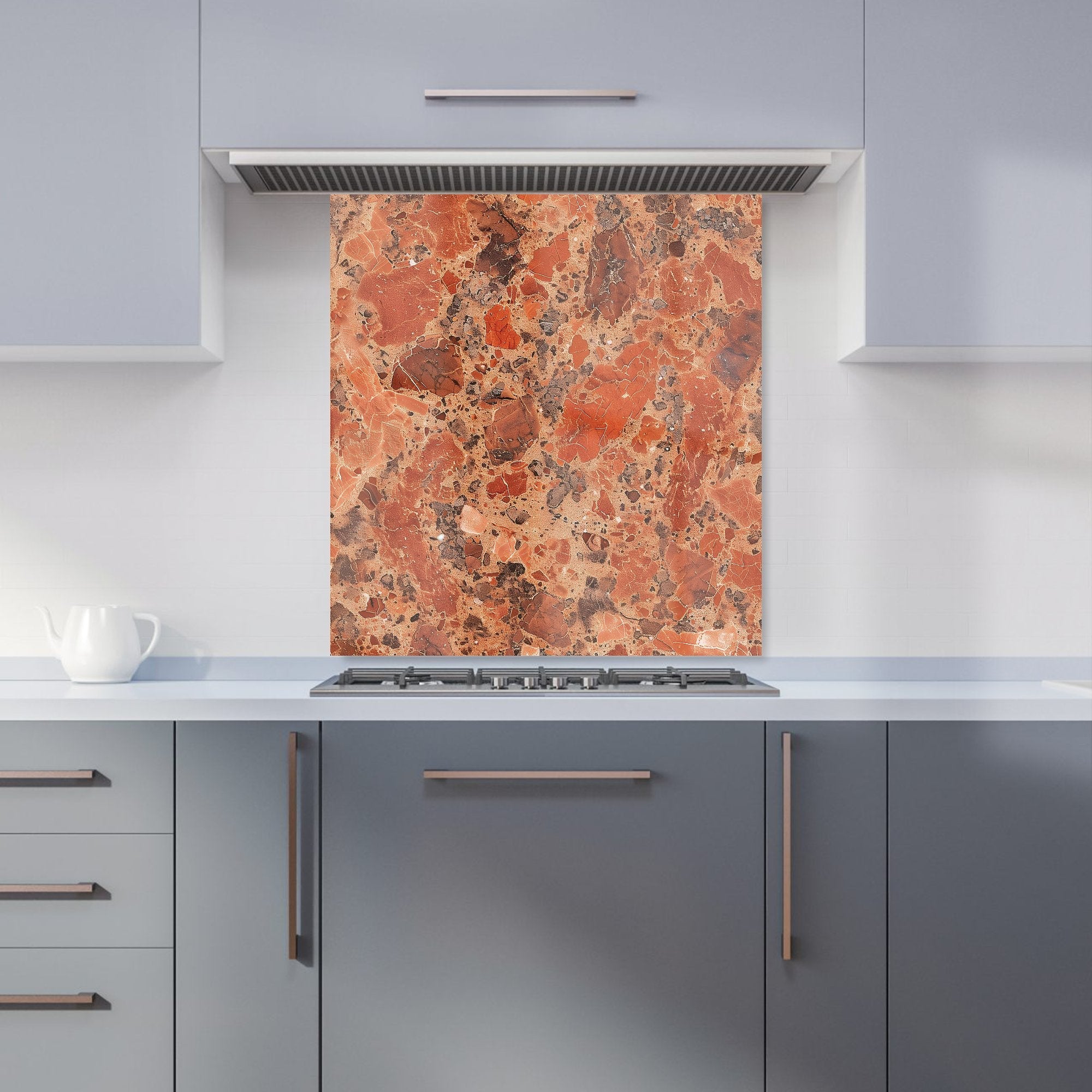 Authentic Terracotta Quartz Effect Kitchen Splashback