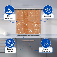 Pale Terracotta Quartz Effect Kitchen Splashback