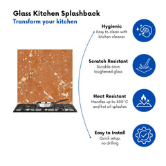 Pale Terracotta Quartz Effect Kitchen Splashback