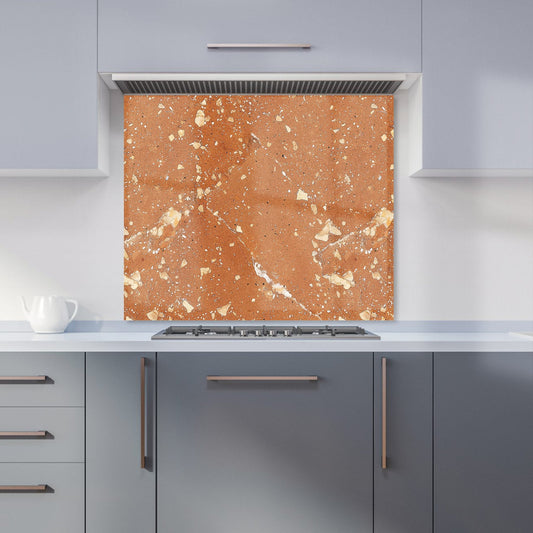 Pale Terracotta Quartz Effect Kitchen Splashback