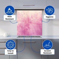Pink Textured Effect Kitchen Splashback