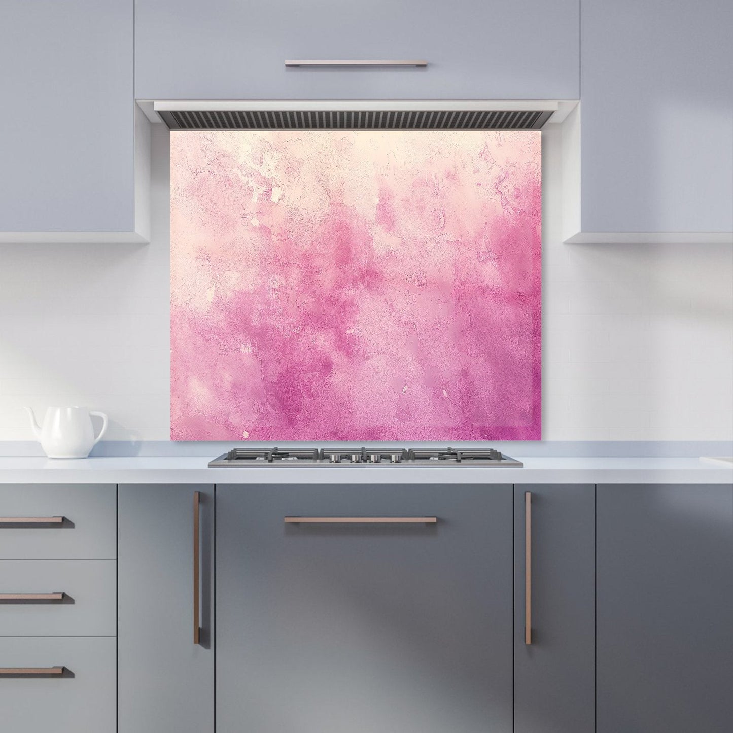 Pink Textured Effect Kitchen Splashback