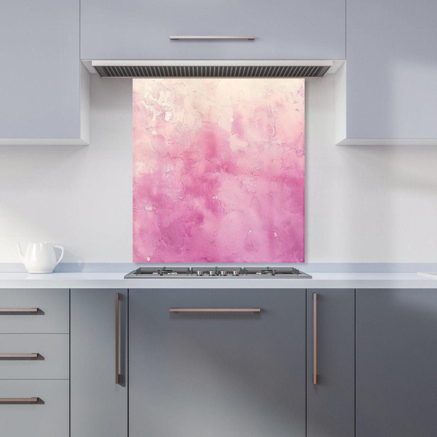 Pink Textured Effect Kitchen Splashback