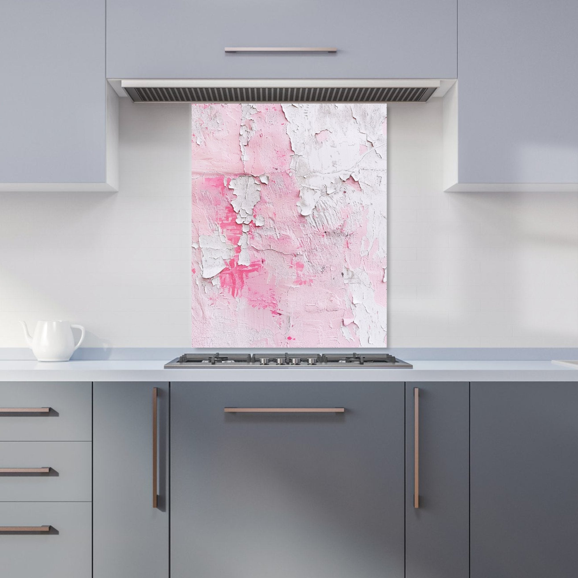 Light Pink Textured Effect Kitchen Splashback