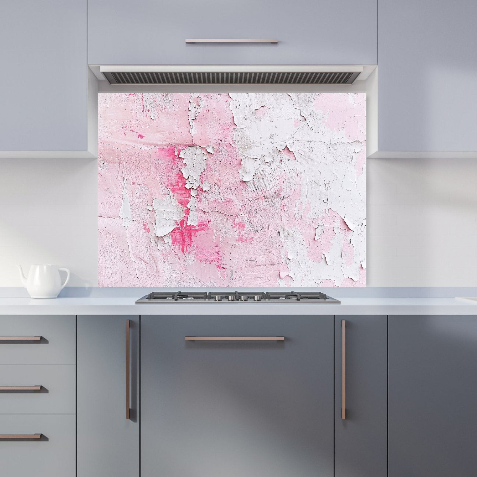 Light Pink Textured Effect Kitchen Splashback
