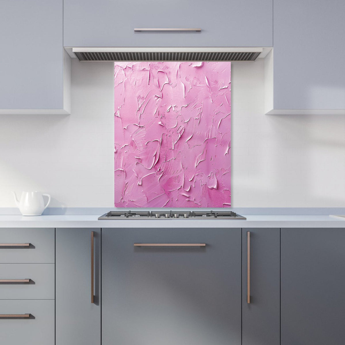 Bright Pink Textured Effect Kitchen Splashback