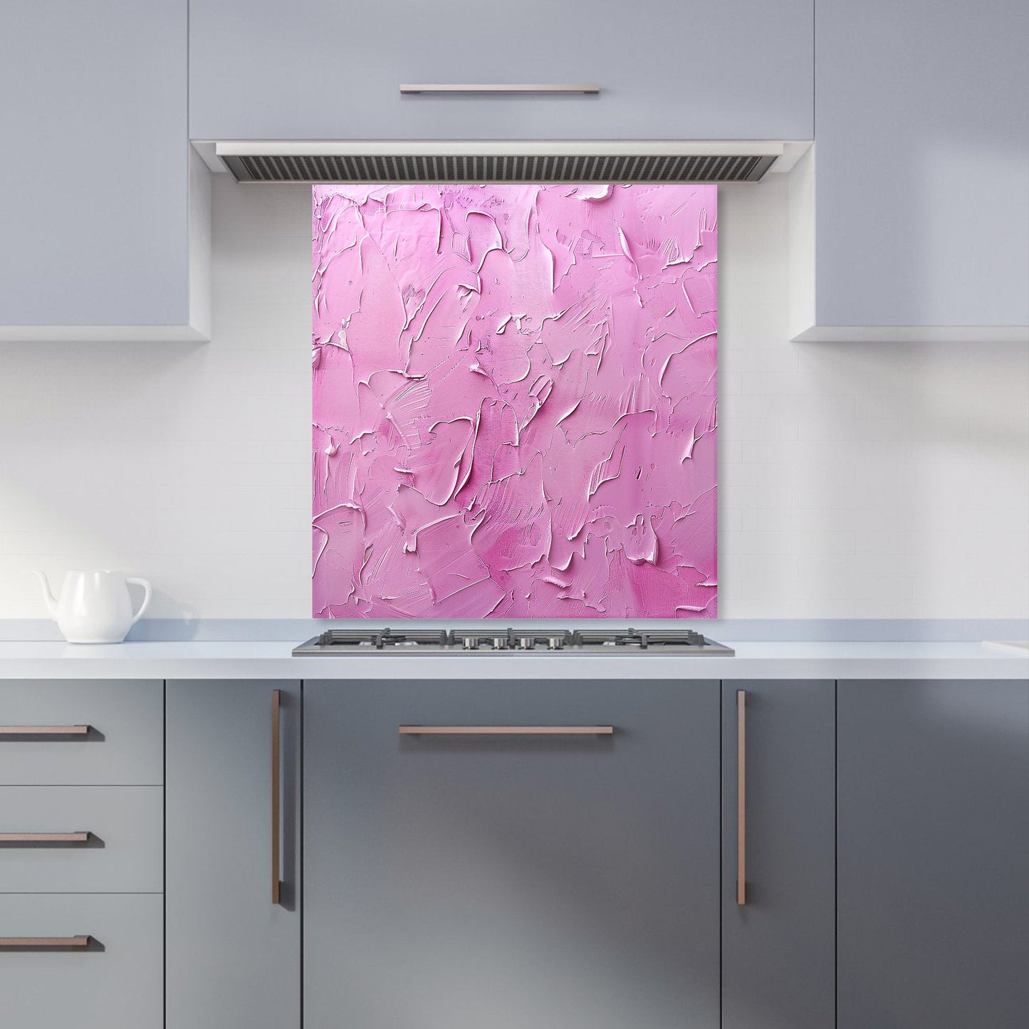 Bright Pink Textured Effect Kitchen Splashback