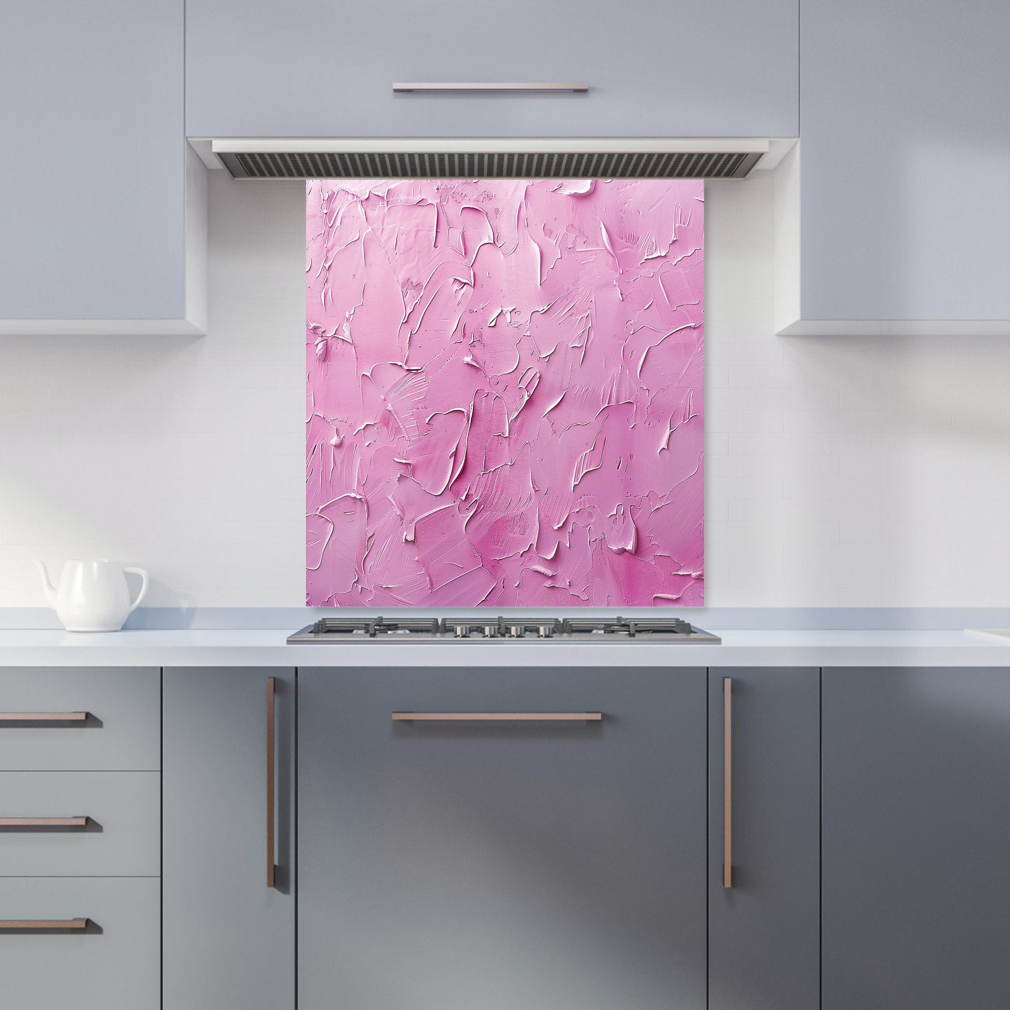 Bright Pink Textured Effect Kitchen Splashback