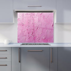 Bright Pink Textured Effect Kitchen Splashback