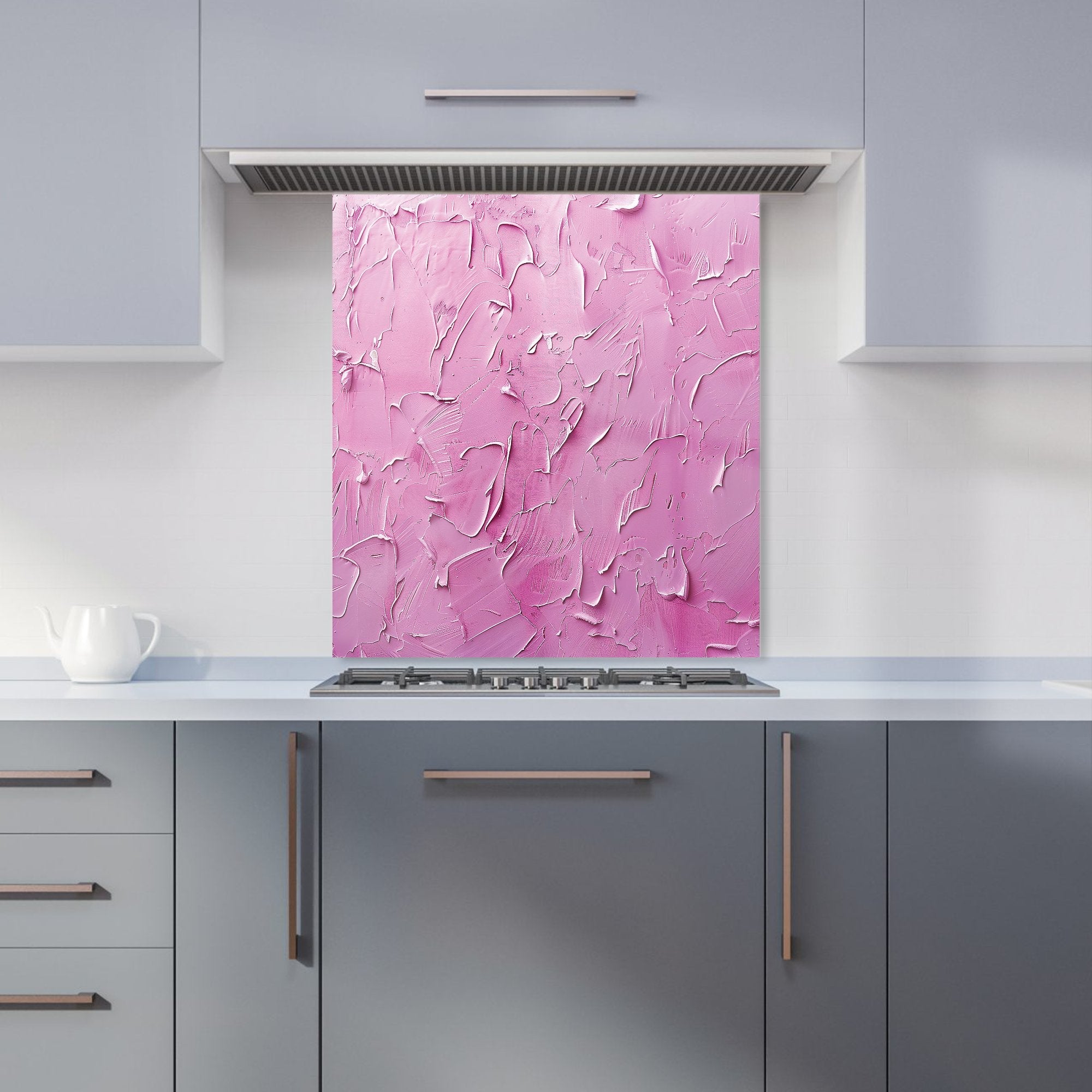 Bright Pink Textured Effect Kitchen Splashback