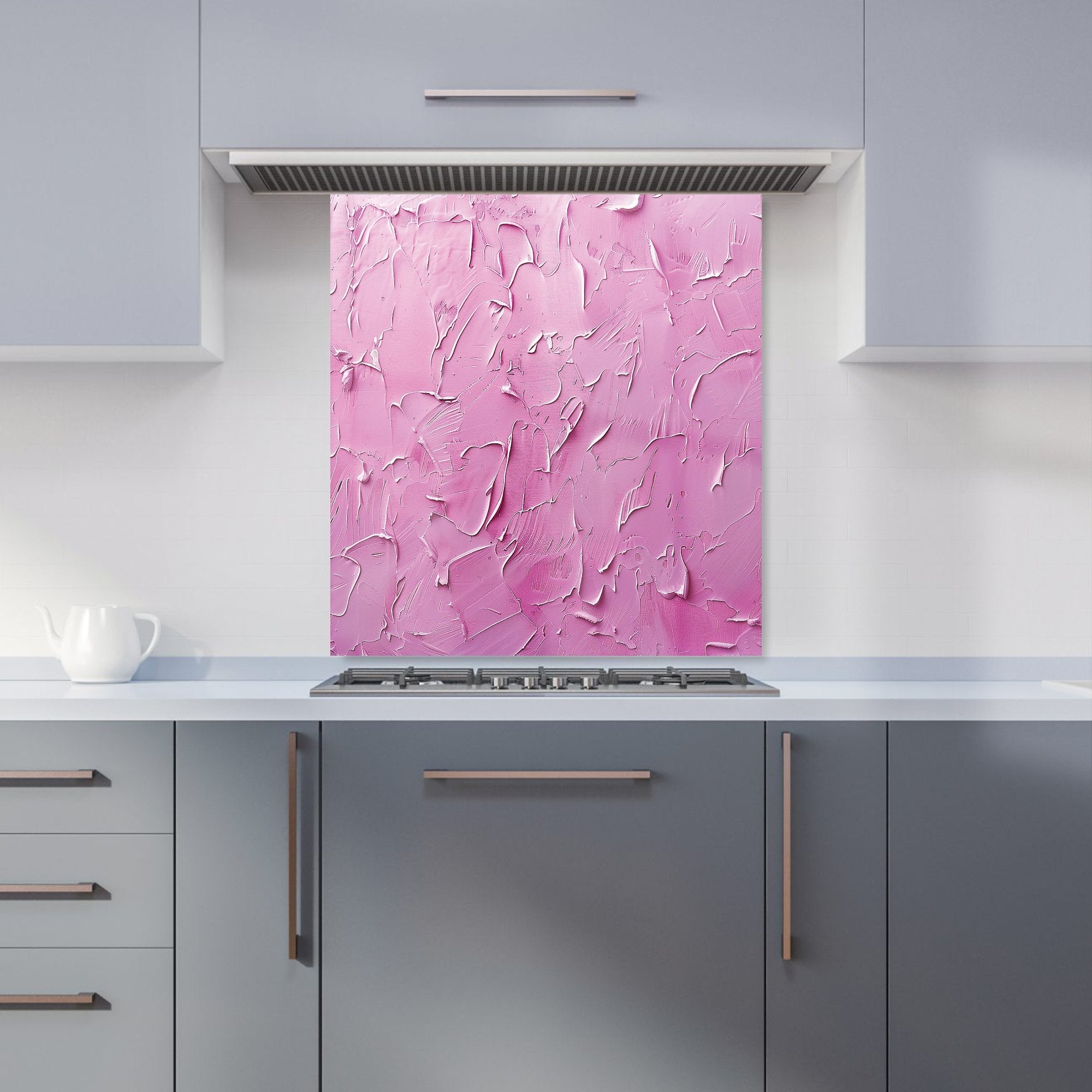 Bright Pink Textured Effect Kitchen Splashback