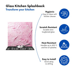Baby Pink Textured Effect Kitchen Splashback