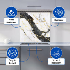 Flecks Of Gold Marble Effect Kitchen Splashback