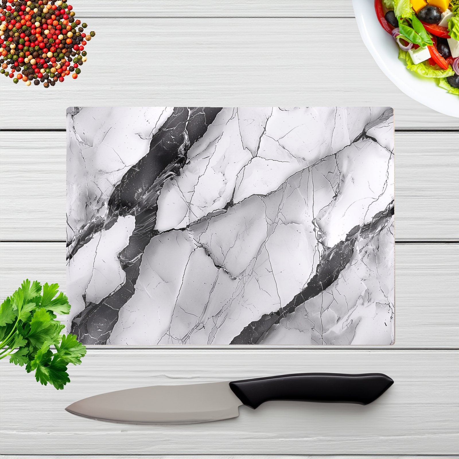 Grey And White Marble Effect Chopping Board