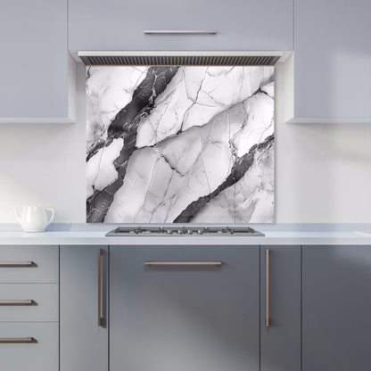 Grey And White Marble Effect Kitchen Splashback