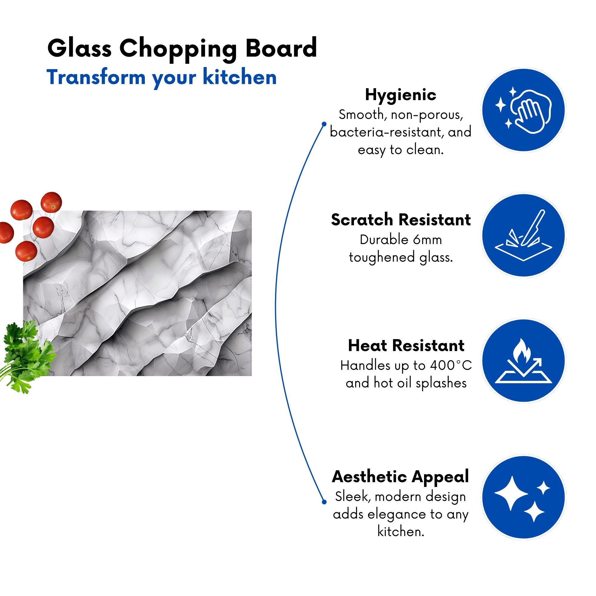 Modern Grey Marble Effect Chopping Board
