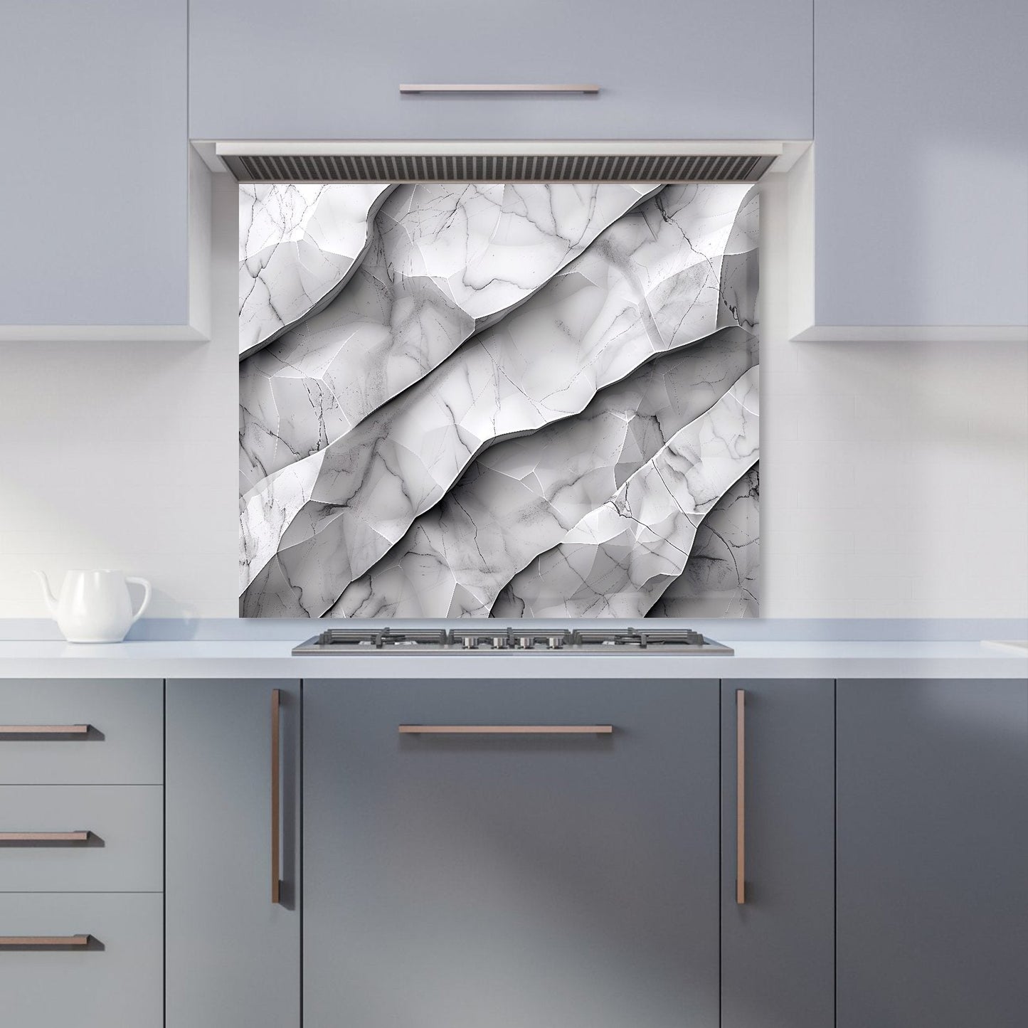 Modern Grey Marble Effect Kitchen Splashback