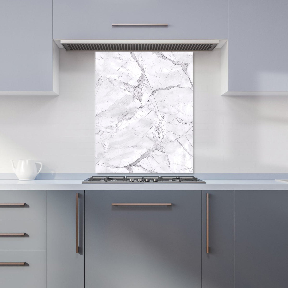Light Grey Marble Effect Kitchen Splashback