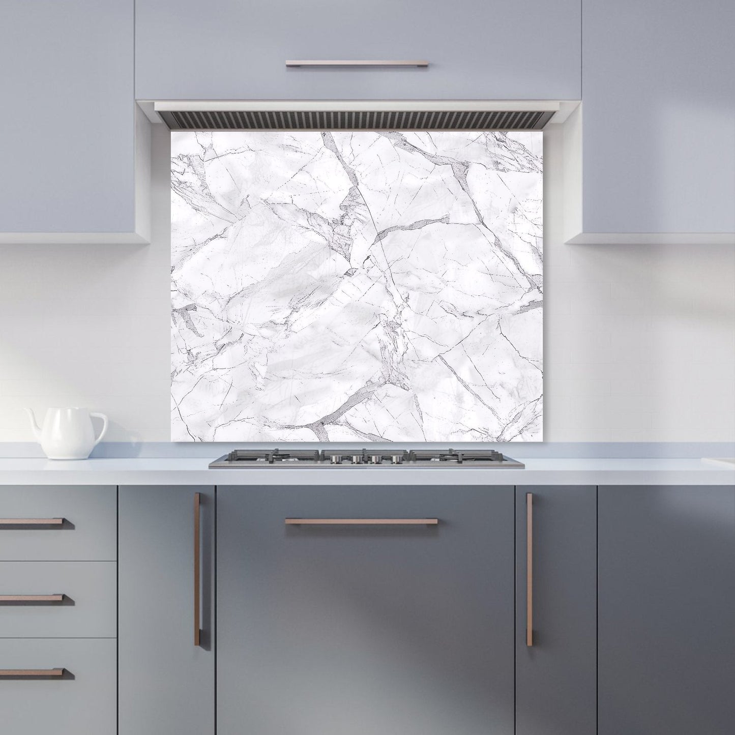 Light Grey Marble Effect Kitchen Splashback