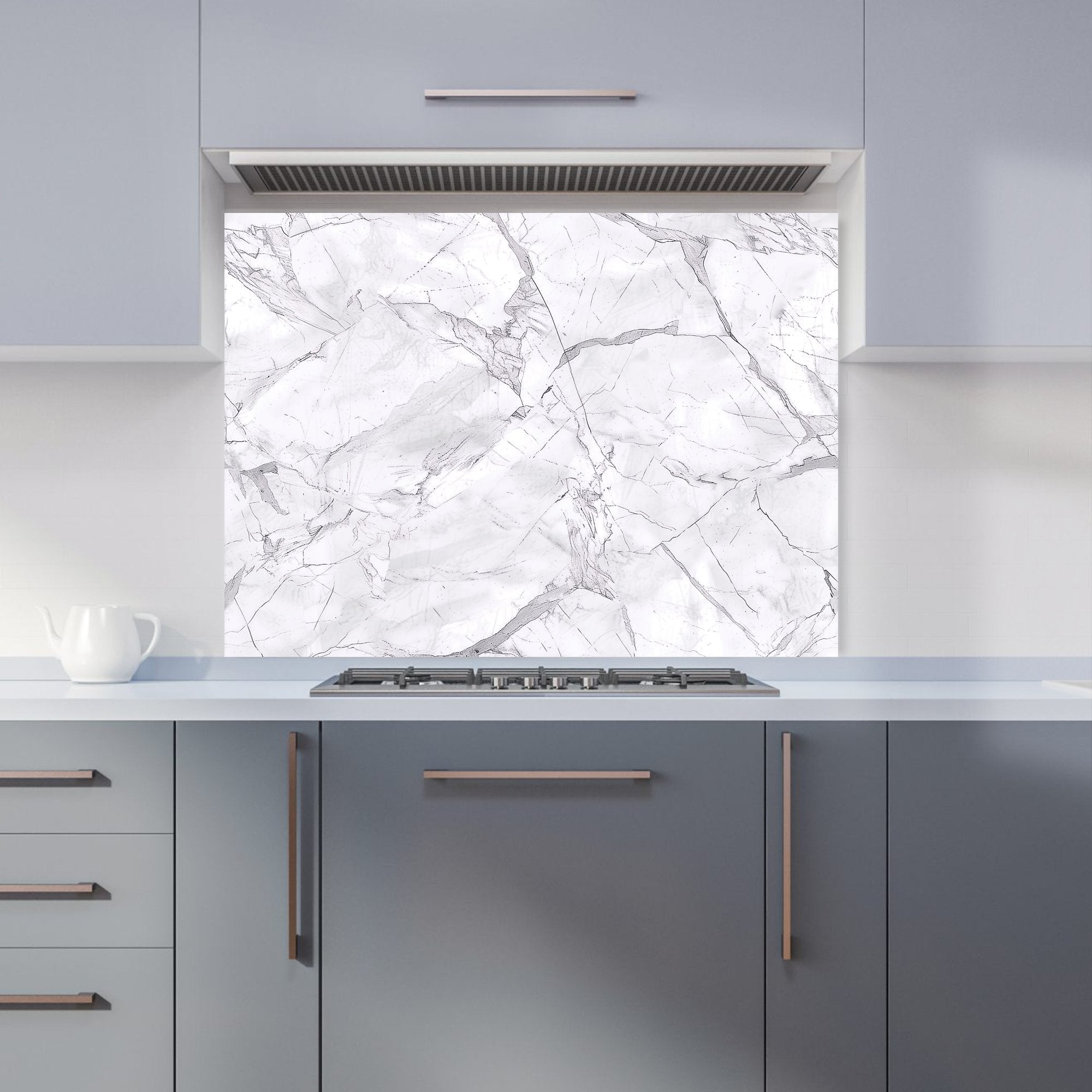 Light Grey Marble Effect Kitchen Splashback
