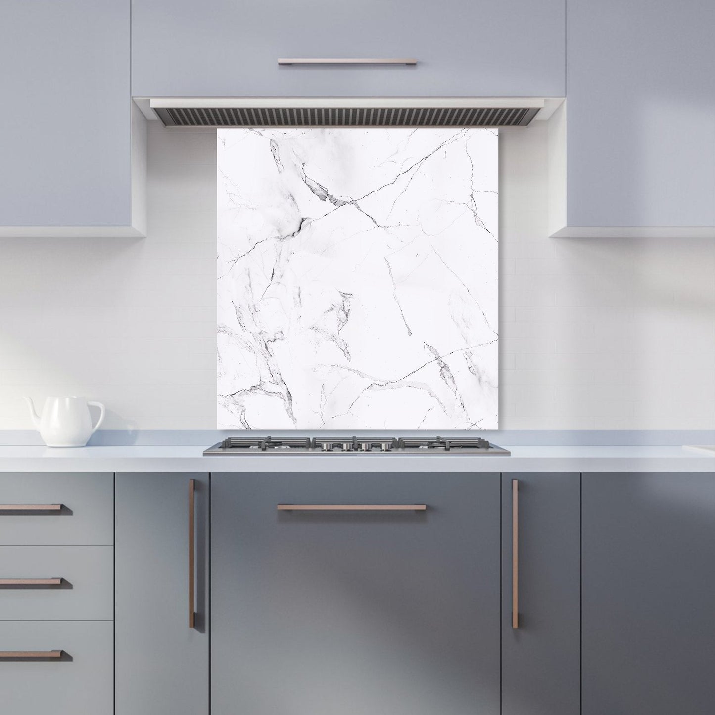 White Marble Effect Kitchen Splashback