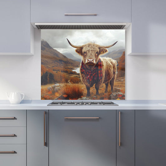 Autumnal Highland Cow Kitchen Splashback