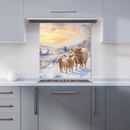 Family Of Highland Cows Kitchen Splashback