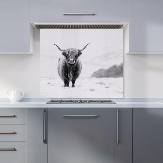 Lone Highland Cow Kitchen Splashback