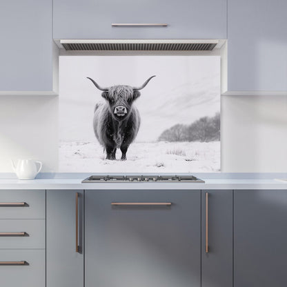 Lone Highland Cow Kitchen Splashback