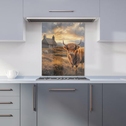 Highland Cow And A Cottage Kitchen Splashback