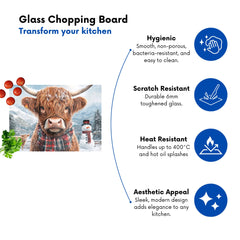 Snowy Highland Cow Chopping Board